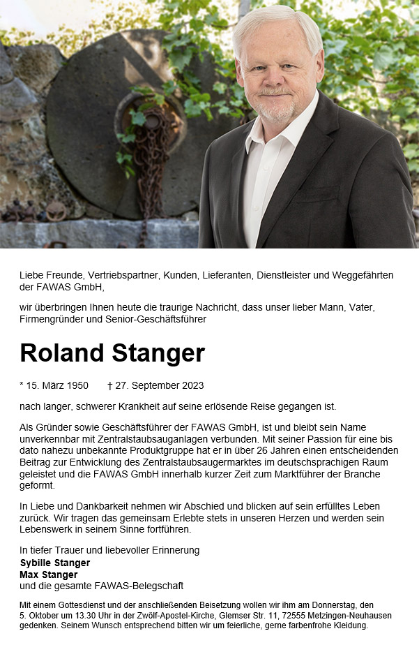 Roland Stanger - in liebevoller Erinnerung